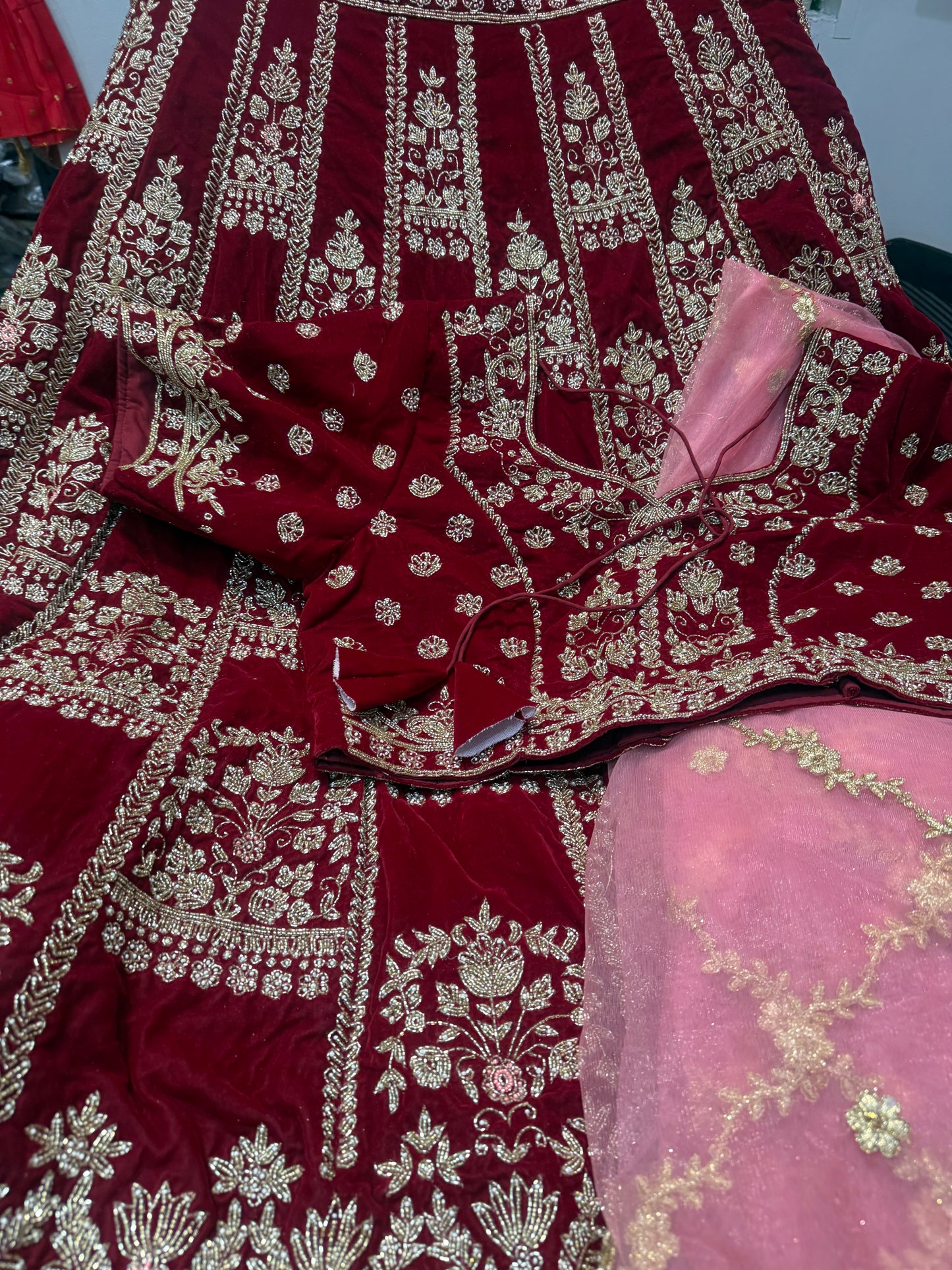 Beautiful designer bridal velvet readymade lengha
