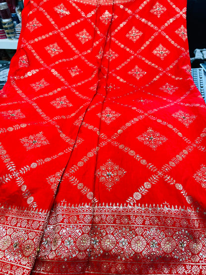 Beautiful designer fully embroidery silk saree