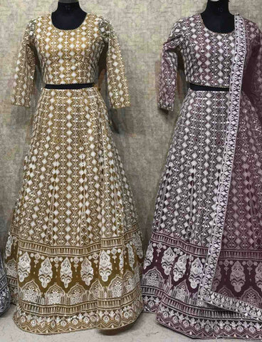 Beautiful designer lucknowi embroidery readymade lengha choli