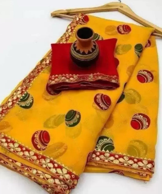 Beautiful designer geogrette saree