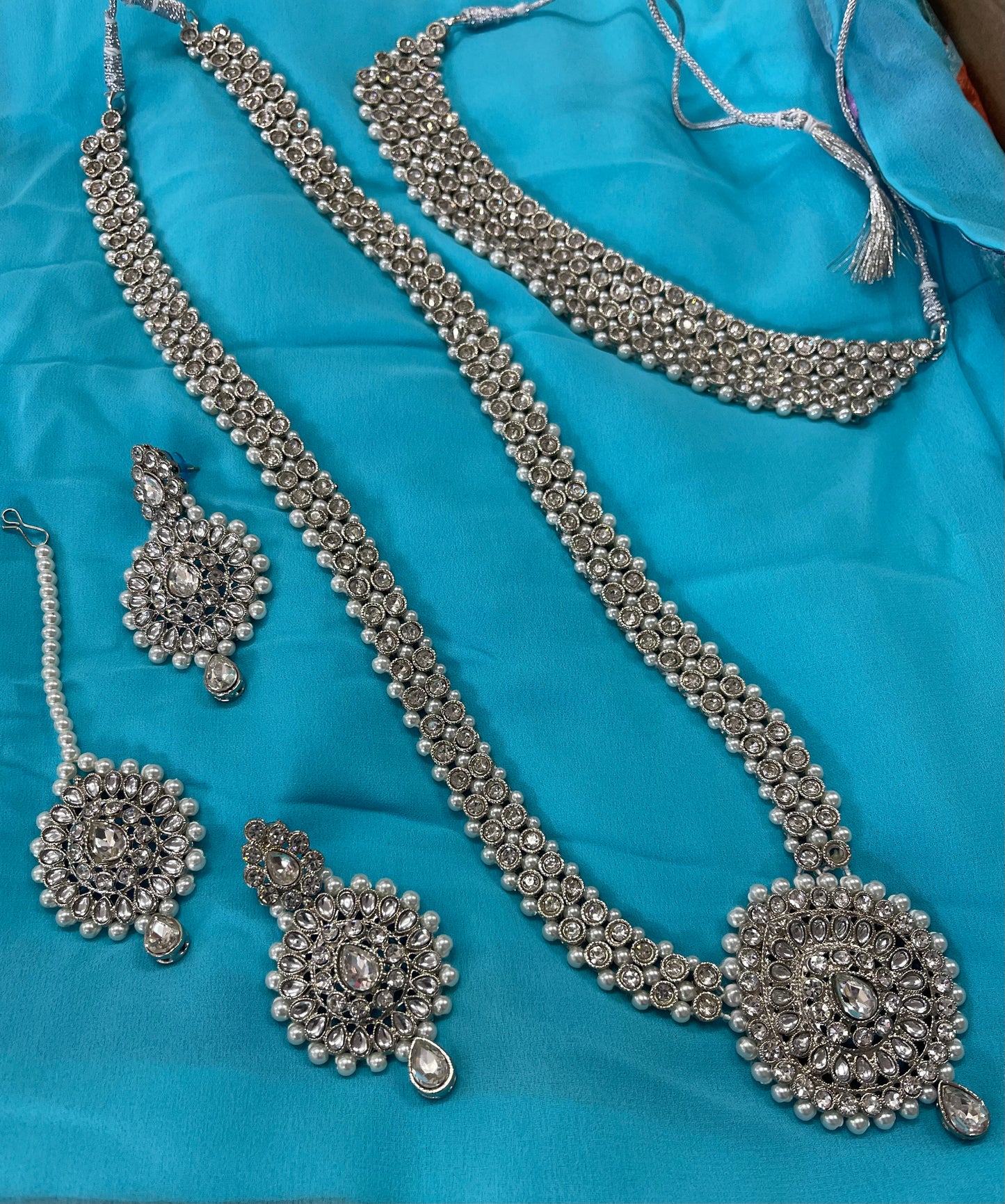 Beautiful designer choker & long necklace set