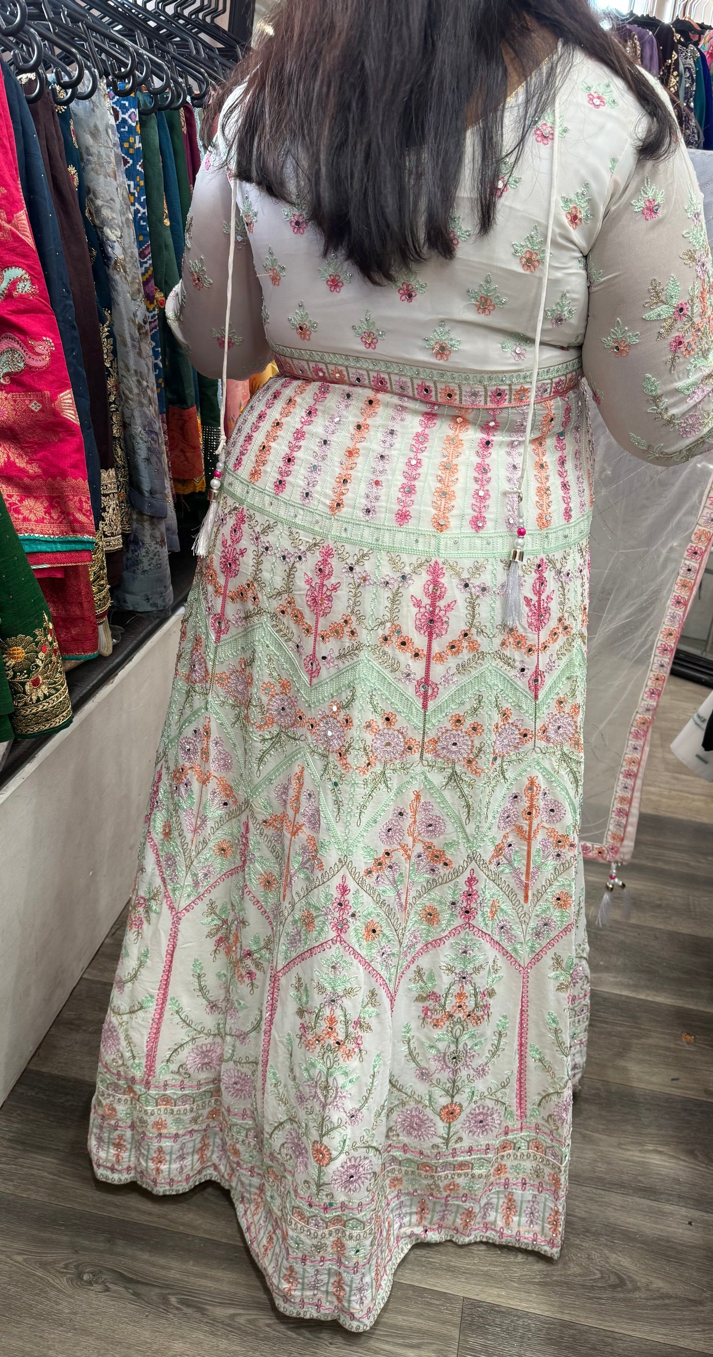 Beautiful designer long top lengha choli