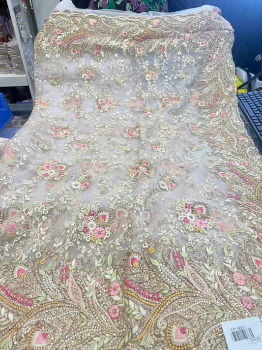 Beautiful designer fully embroidery net saree