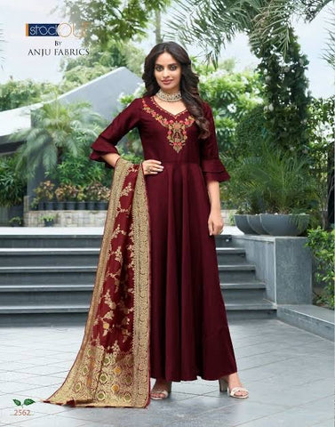 Beautiful designer gown with silk duppatta