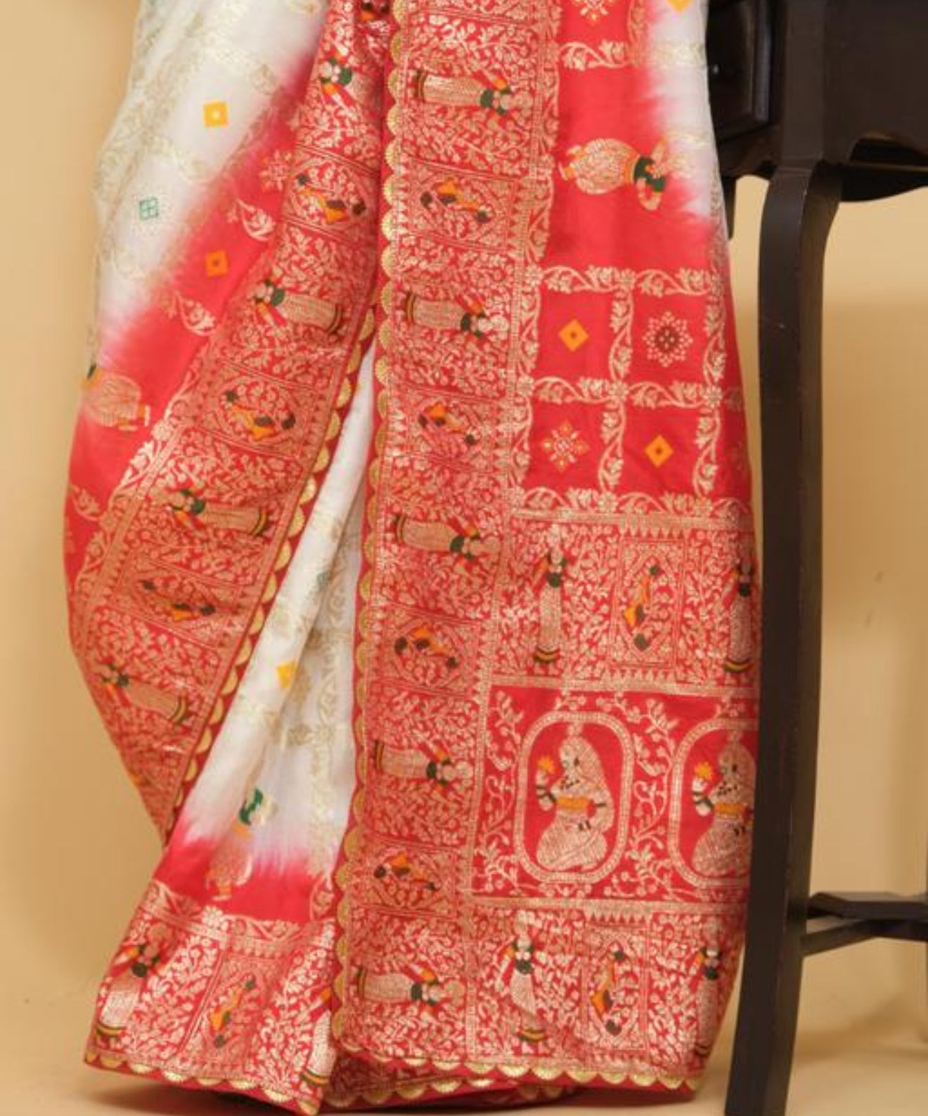 Beautiful designer dola silk saree