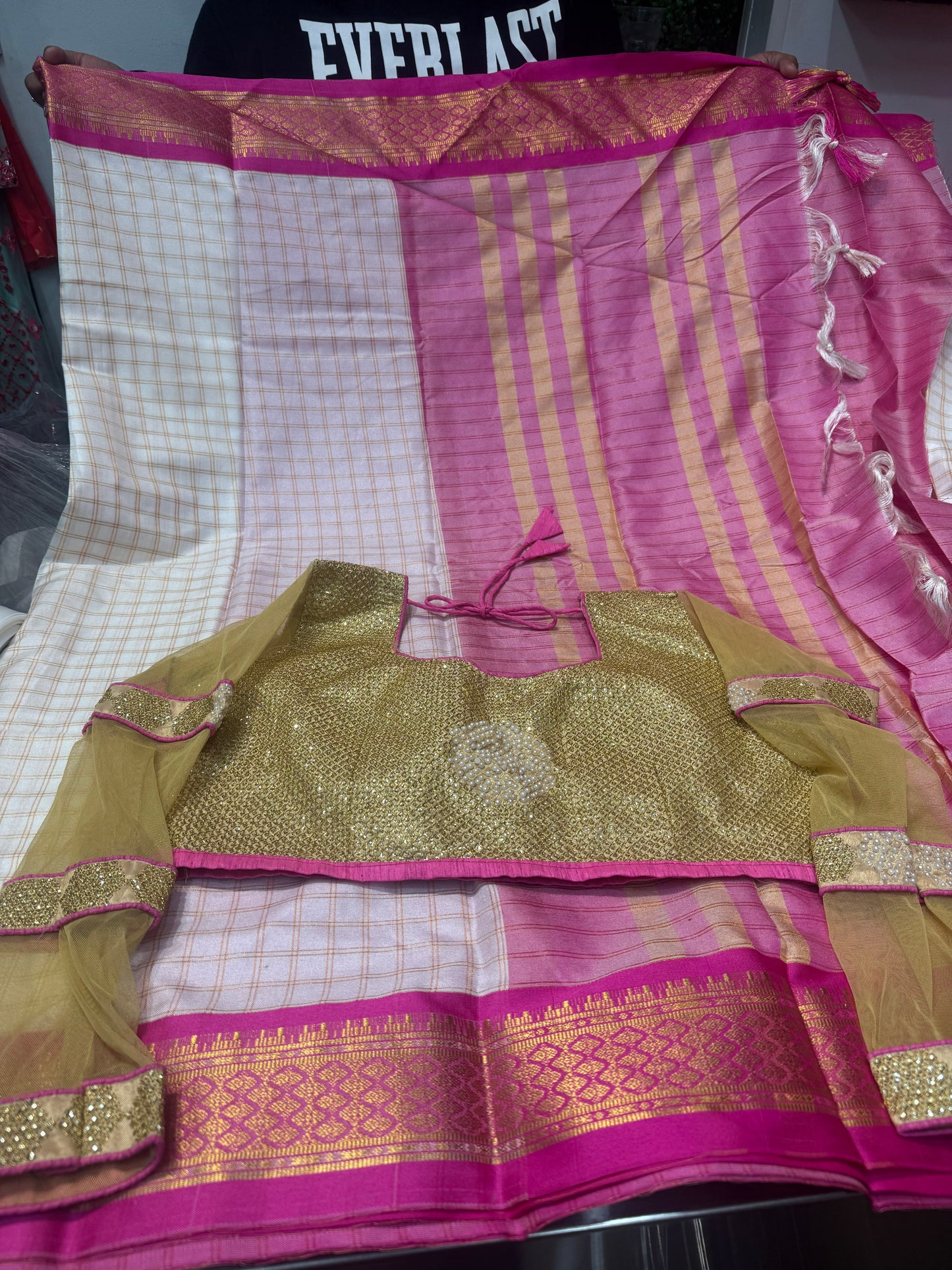 Beautiful designer saree with readymade blouse