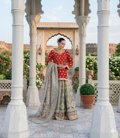 Beautiful designer Pakistani style long top lengha suit