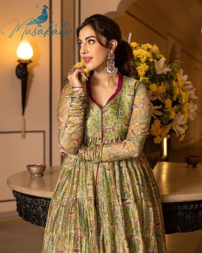 Beautiful designer Soft Chanderi Silk Fabric Readymade anarkhali suit