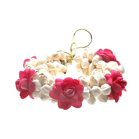 Gajra Flower Artificial Juda Accessories for Women in Pink Color