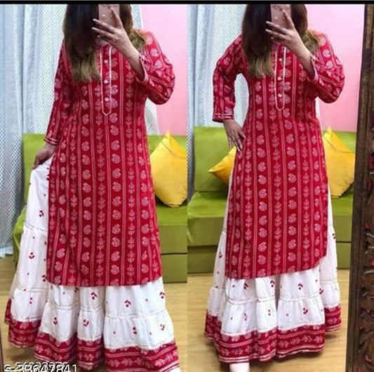 Beautiful designer Kurti with skirt