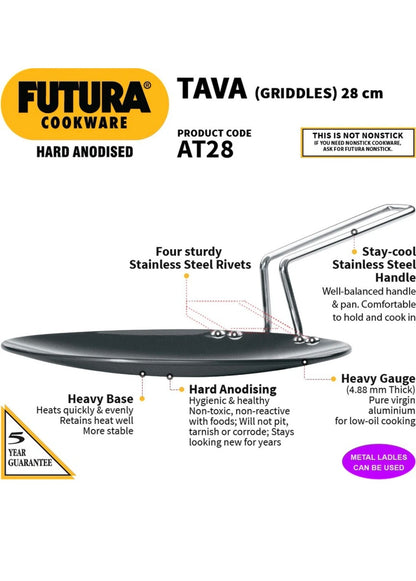 Hawkins Futura AT 28 Tava With Griddle Handle