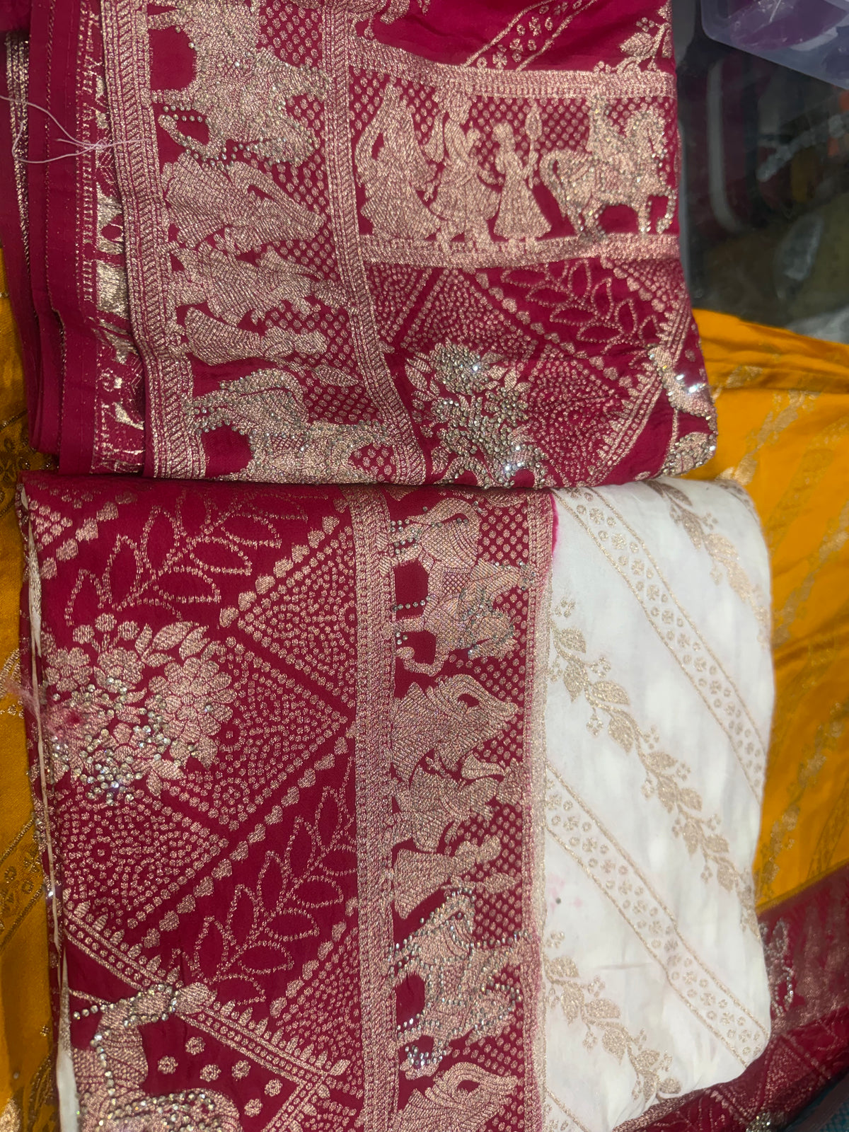 Beautiful designer silk saree with matching silk dupatta