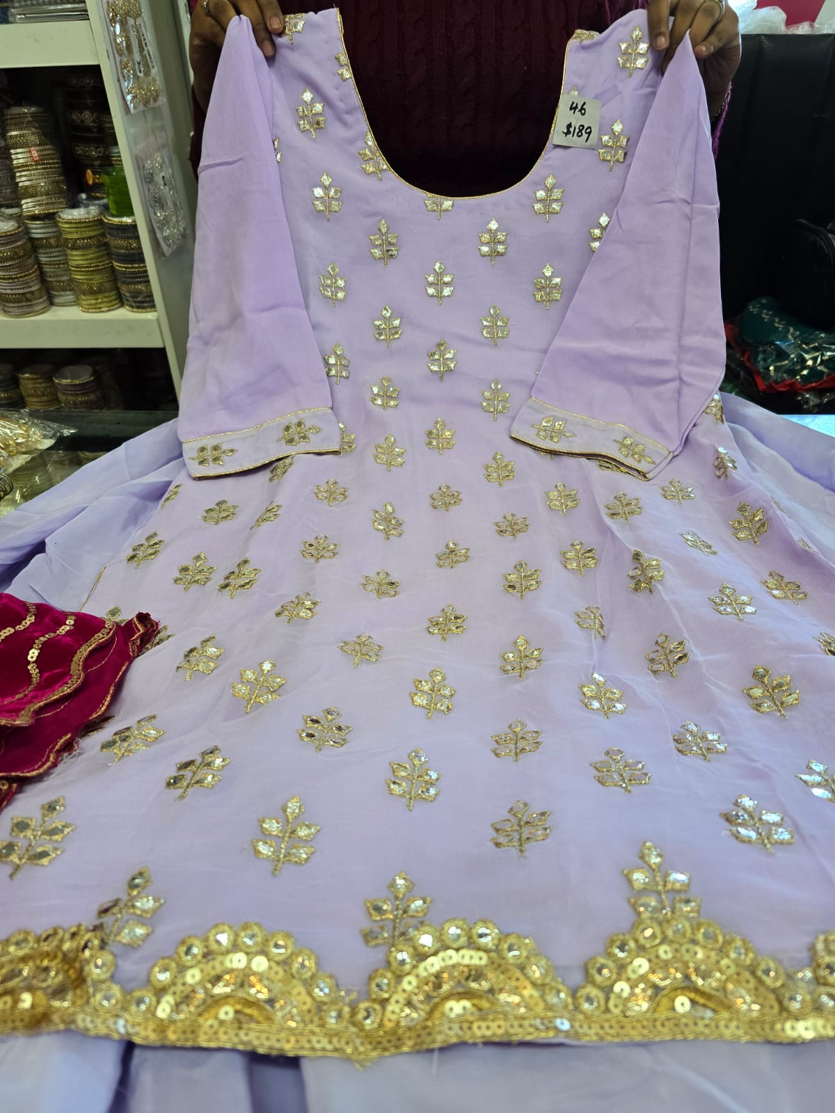 Beautiful designer long top lengha suit