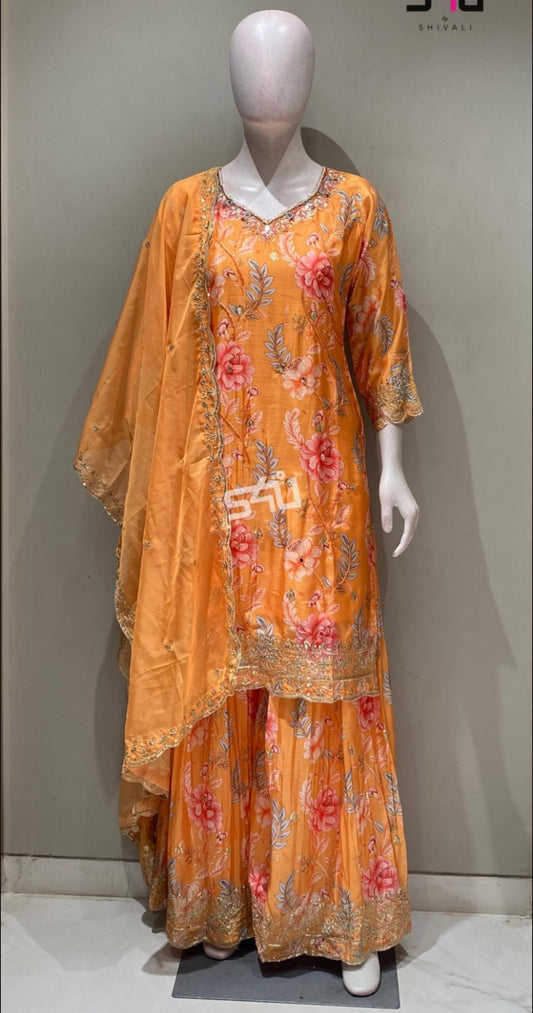 Beautiful designer plazo suit