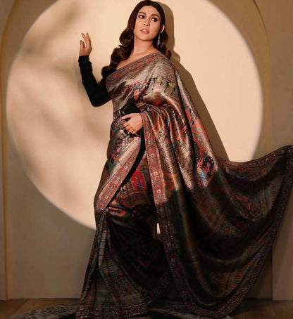 Beautiful designer Pure Kanni Silk Woven Sarees with Ready Blouse and Sabysachi Border