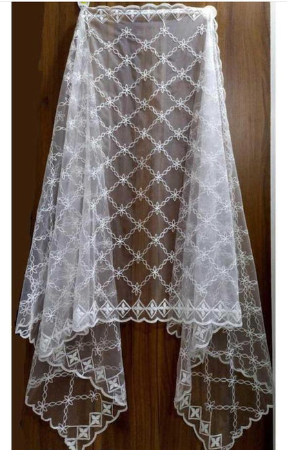 Beautiful designer net embroidered dupatta