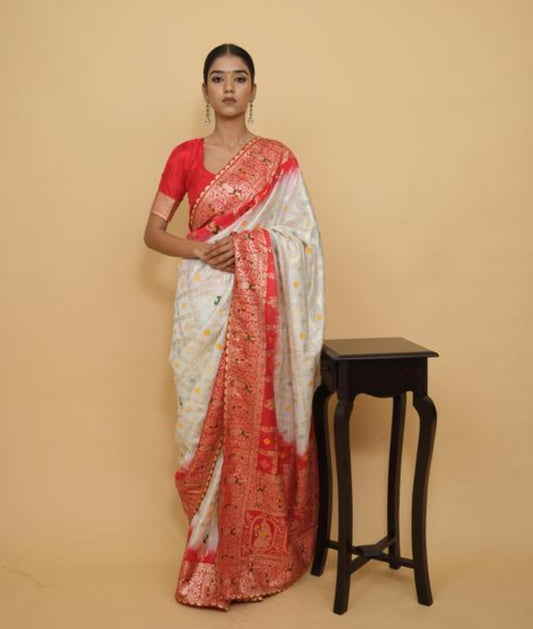 Beautiful designer dola silk saree