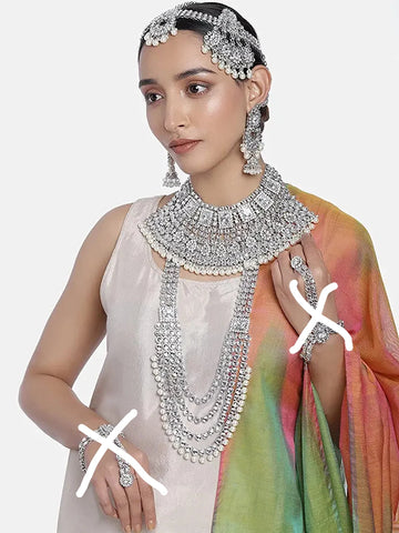 Beautiful designer Ethnic Indian Traditional Gold Plated Kundan Dulhan Bridal Jewellery Set with Choker Earrings Maang Tikka