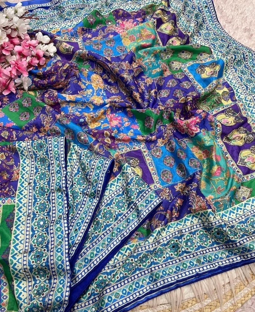 Beautiful designer multicolor viral saree
