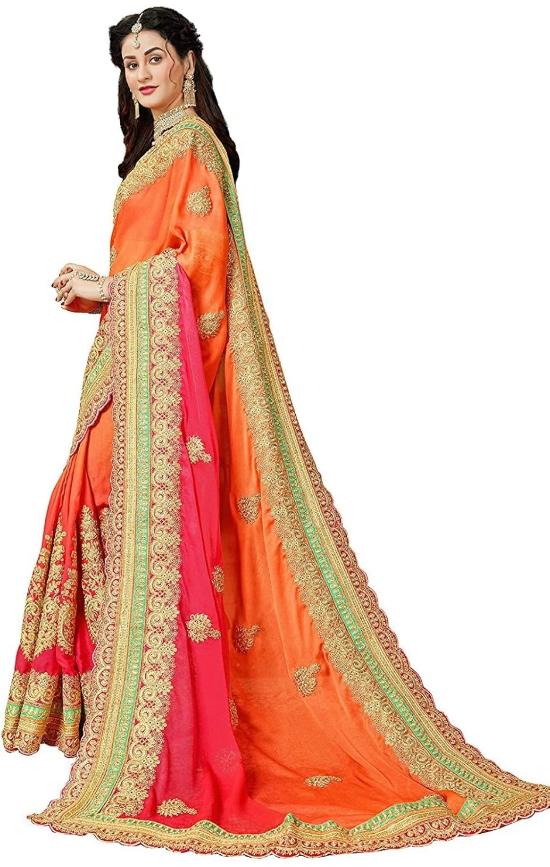 Beautiful designer heavily embroidery saree