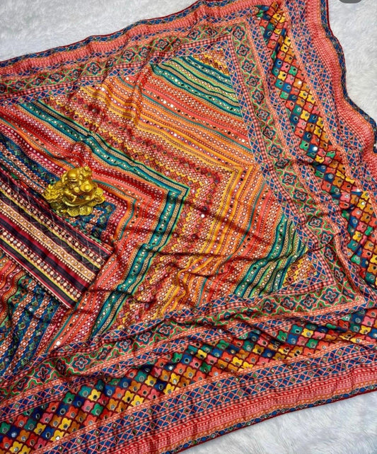 Beautiful designer multicolor saree