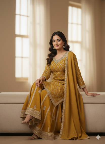 Beautiful designer plazo suit