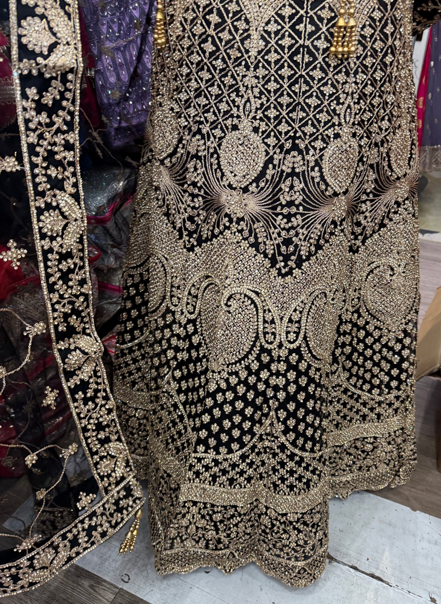 Beautiful designer fully hand embroidery gown