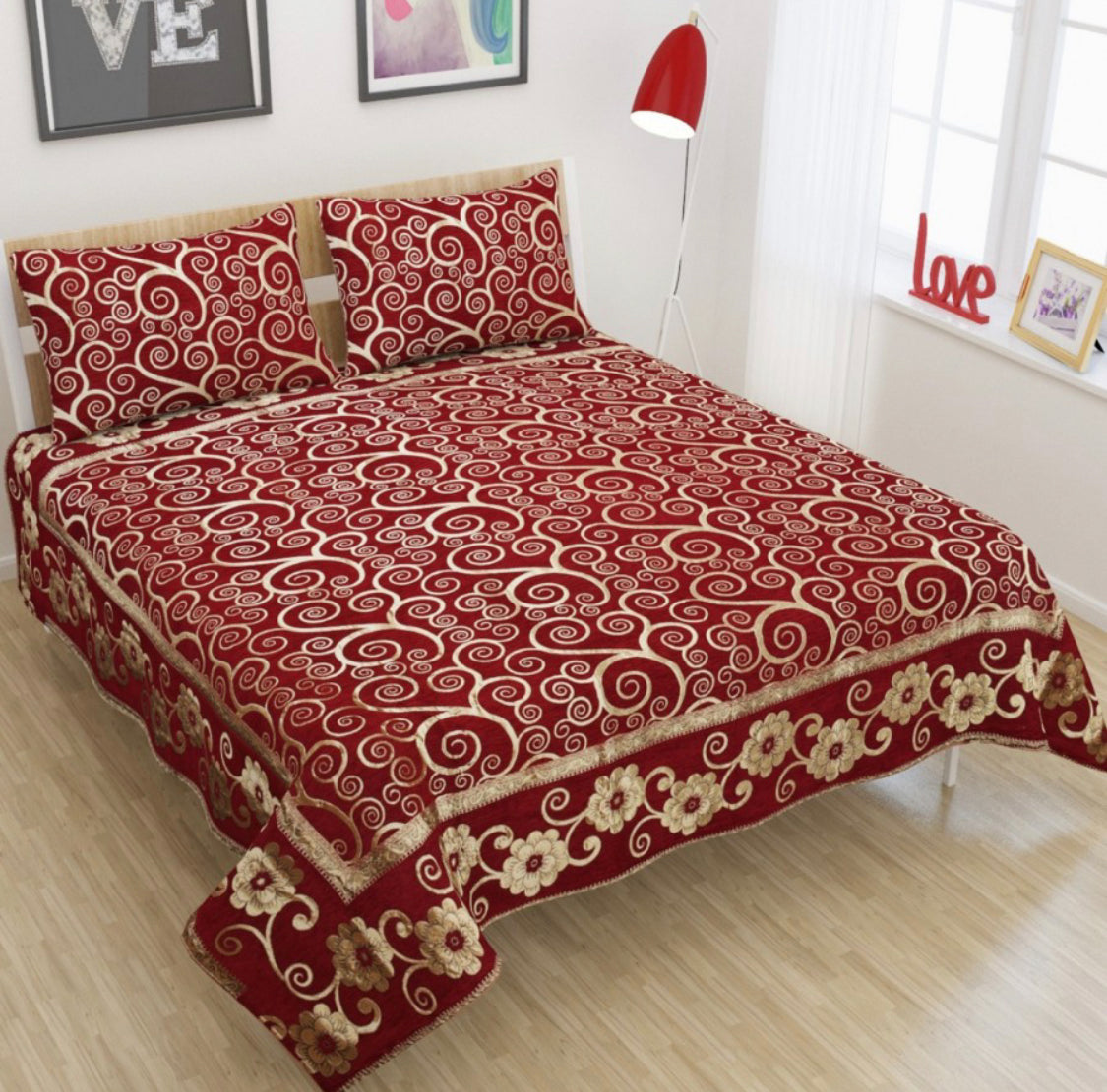 Beautiful designer velvet bedspread