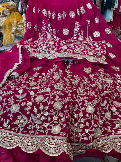 Beautiful designer fully embroidery lengha choli