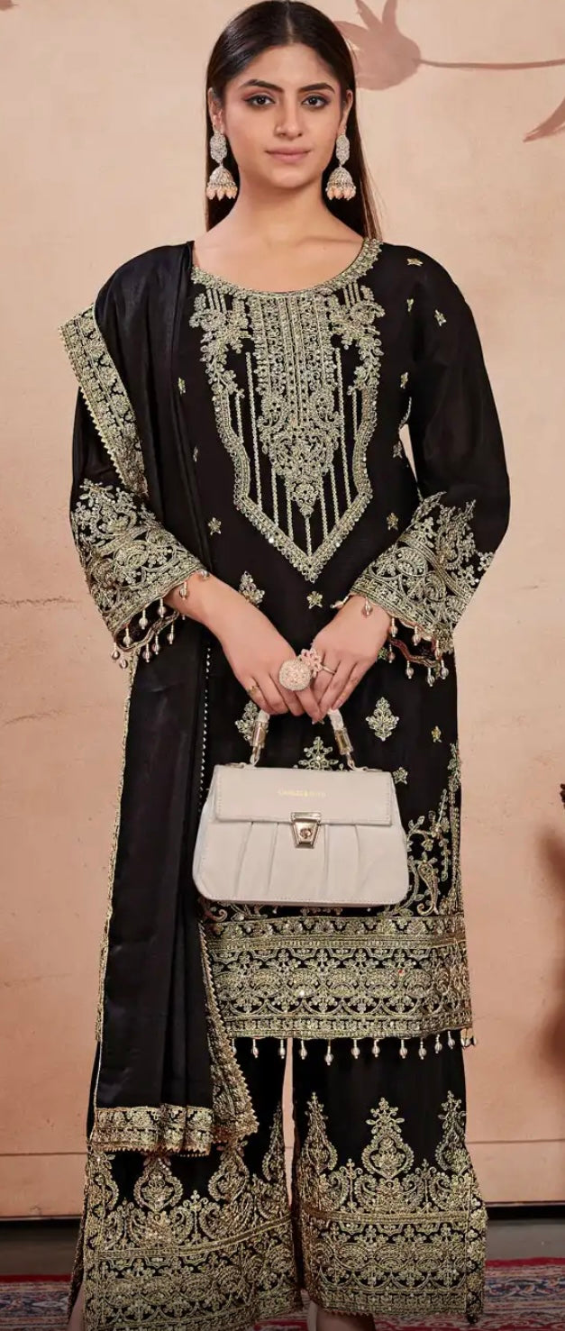 Beautiful designer Pakistani style plazo suit