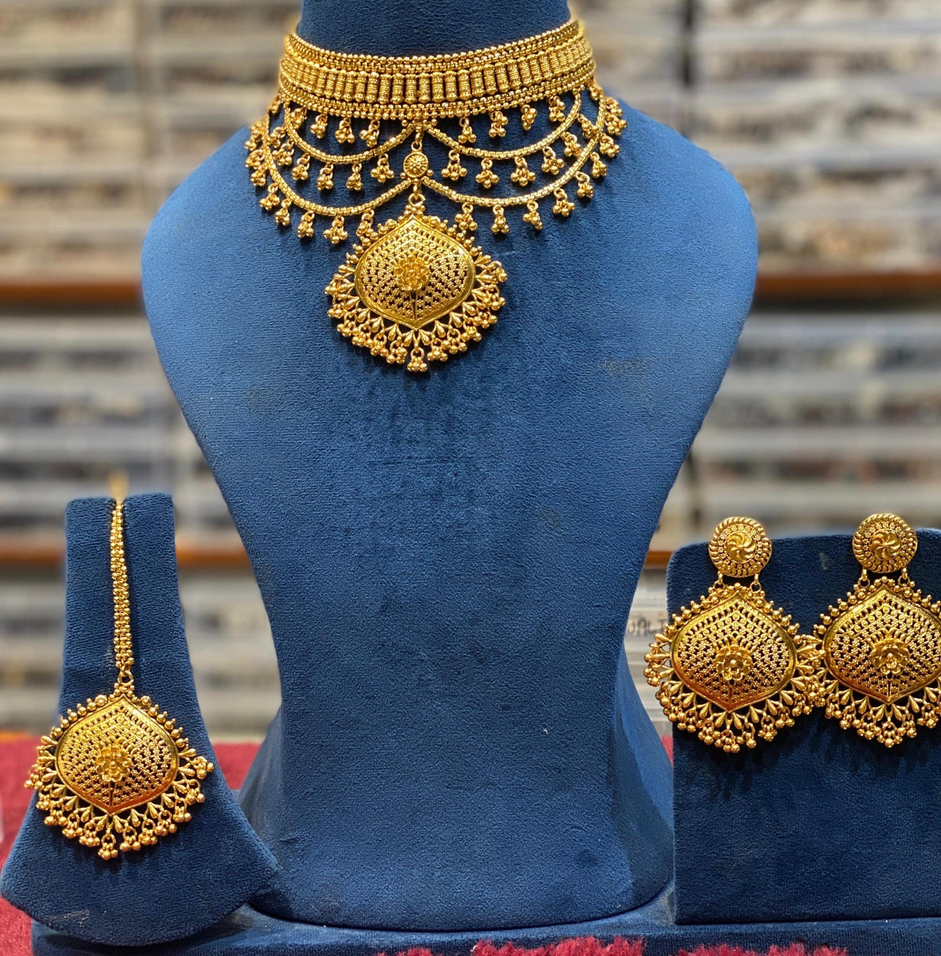 Beautiful designer gold plated necklace set