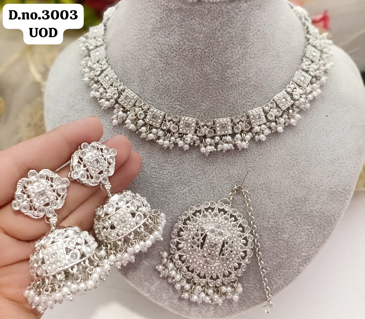 Beautiful designer polki necklace set