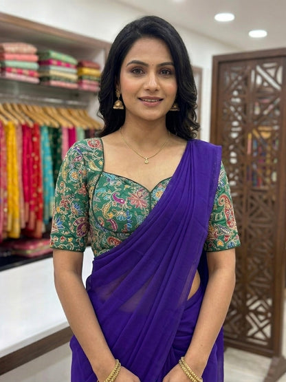 Beautiful designer saree blouse combo