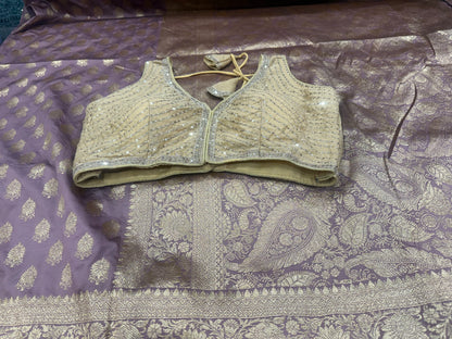 Beautiful designer silk saree with readymade blouse