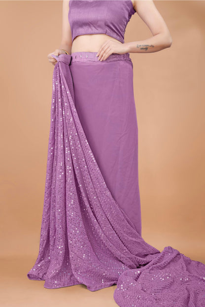 Beautiful designer ready to wear sequins saree