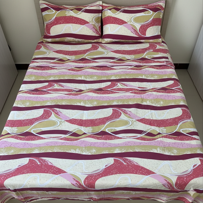 Beautiful designer glacé cotton bedsheet set