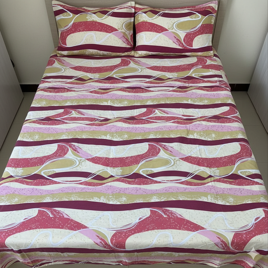 Beautiful designer glacé cotton bedsheet set