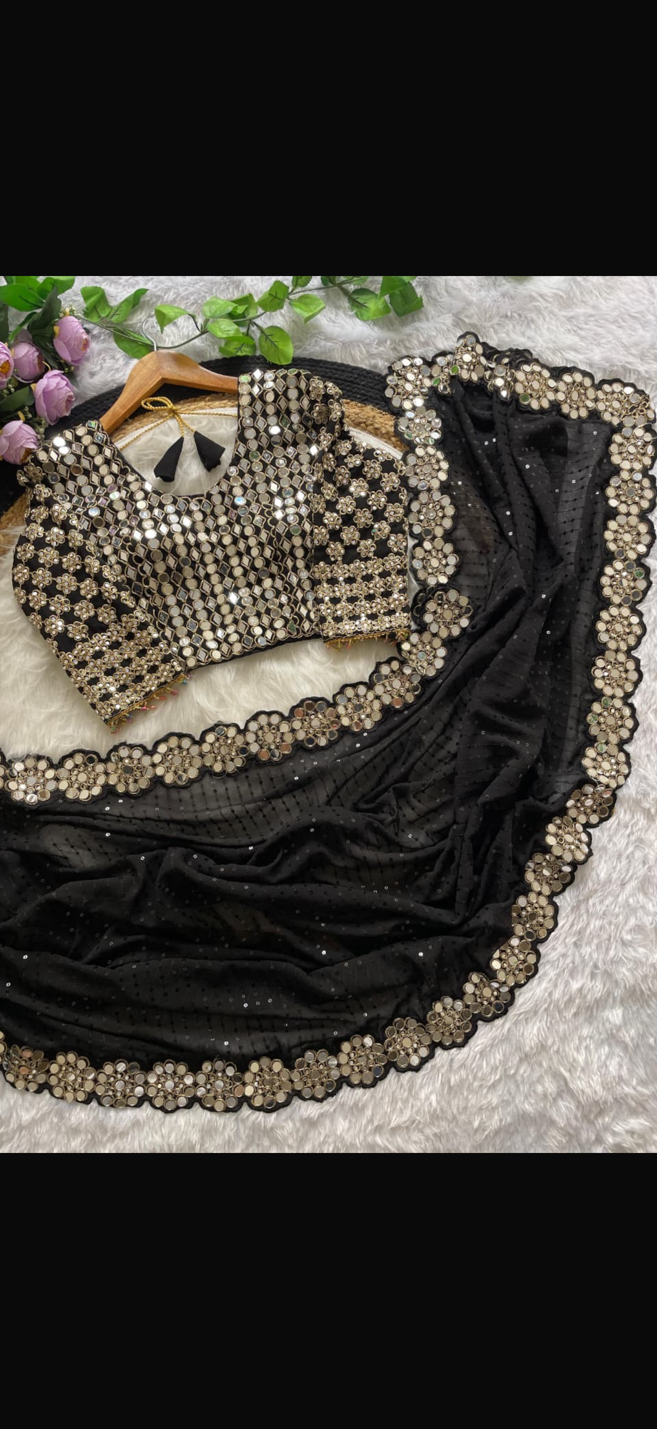 Beautiful designer Designer Mirror Work sarees