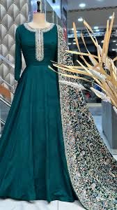 Beautiful designer gown style anarkali suit with heavily embroidery dupptta