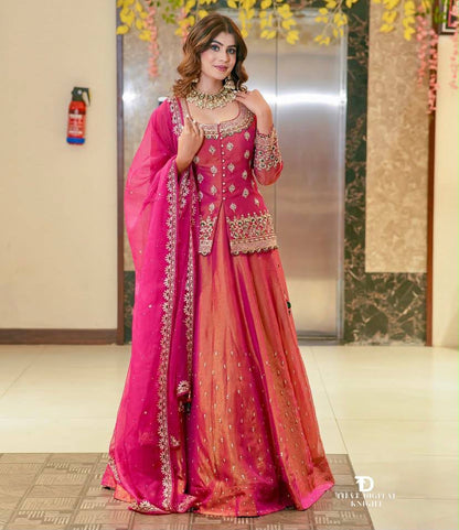 Beautiful designer long top lengha