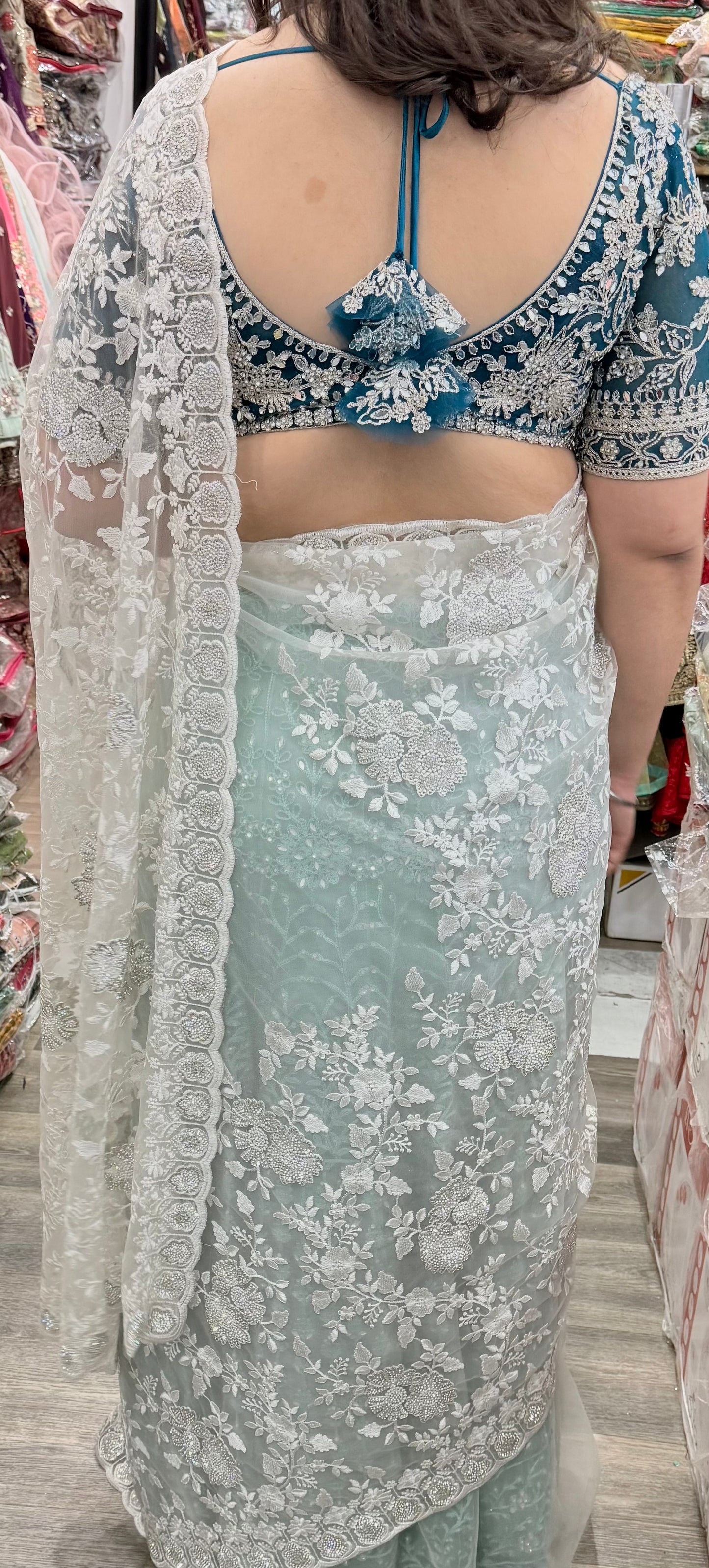 Beautiful saree blouse combo