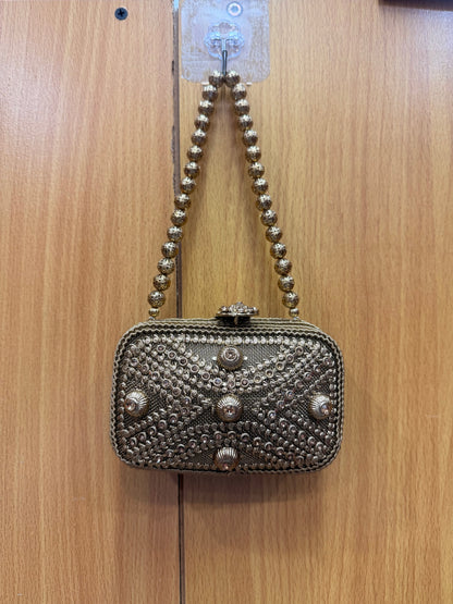 Beautiful designer mini metal clutch