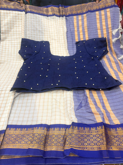 Beautiful designer saree & blouse combo