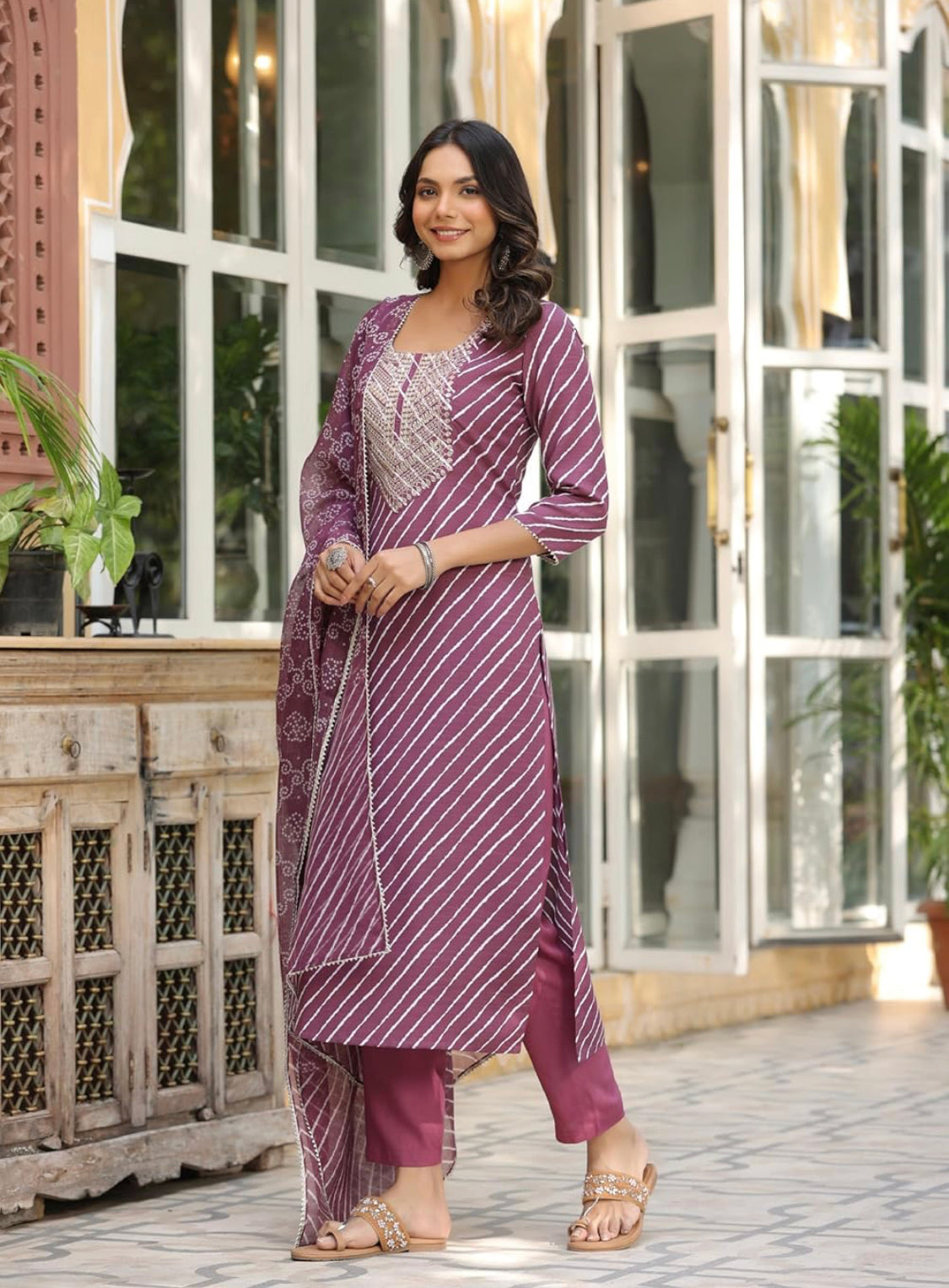 DESIGNER Women's Cotton Blend Straight Printed Kurta with Pant & Dupatta