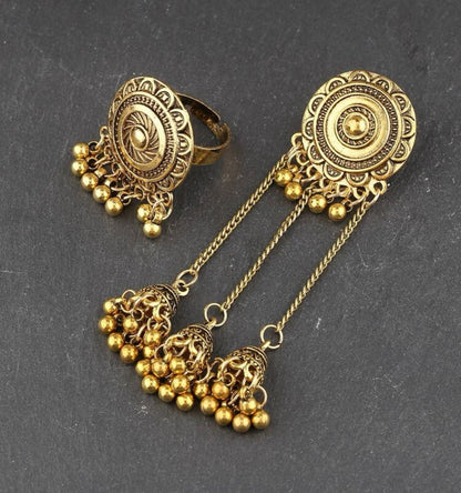 Beautiful designer earrings with ring combo