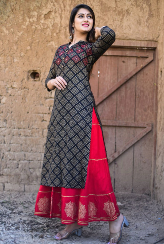 Beautiful designer Kurti with skirt