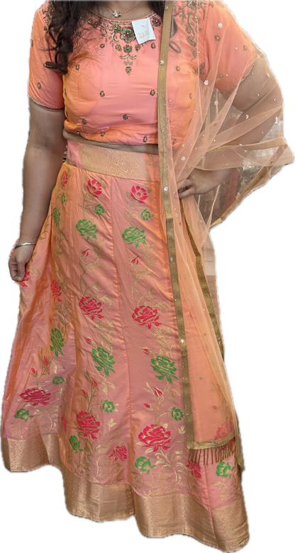 Beautiful designer pure brocade lengha choli