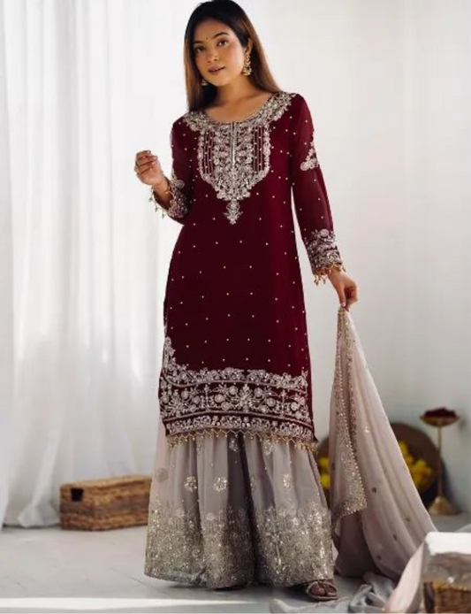 Beautiful designer sharara suit