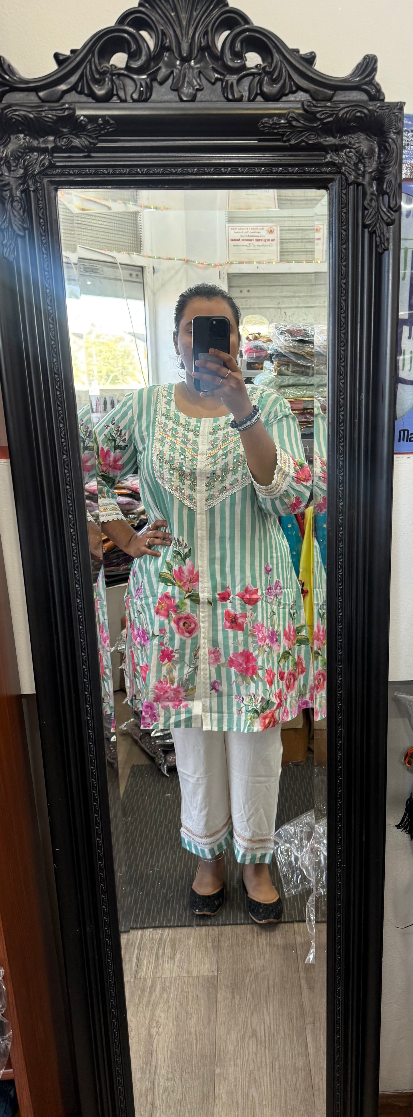 Beautiful designer embroidery coord set