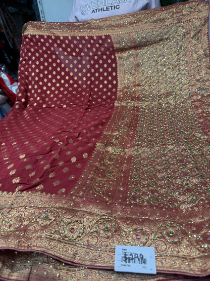 Beautiful designer pure geogrette fully Embroidery saree